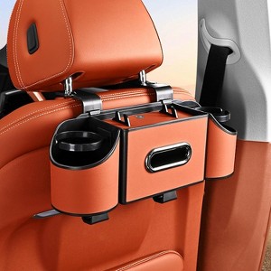 4-in-1 Back Seat Car Organizer with Cup Holders & Tissue Box, Napkin Holder Storage for Phones & Snacks - 1 of 4