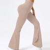 BABYYER Women Ribbed Flare Leggings, High Waist Stretchy Yoga Pants, Lightweight Workout Fitness Trousers - 4 of 4