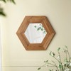 VYNXARIA 18.5" x 18.5" Hexagon Mirror with Natural Wood Frame, Wall Decor for Living Room Bathroom Hallway, - 4 of 4