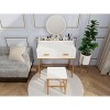 TOBILI Vanity Set with Mirror and Stool - Makeup Vanity Table with Storage Drawers and Organizer, White and Gold, Space-Saving Design - 4 of 4