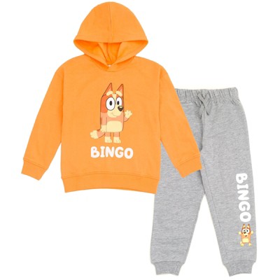 Bluey Bingo Toddler Boys Fleece Pullover Hoodie And Jogger Pants Outfit Set  Orange / Gray 4t : Target