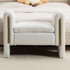 33.5"/53.1" Bedroom End Bench, Modern Velvet/Teddy Fabric Upholstered Shoe Bench 4A - ModernLuxe - 3 of 4