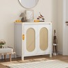 Homhougo Retro Sideboard Buffet, Mid Century Modern Storage Cabinet with Storage, Small Accent Console Cabinet White - 2 of 4