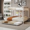 Okak Queen/Full Tube Iron Bunk Bed with Ladders & Rolling Trundle,Contemporary Bed Frame for Bedroom,Dormitory - 2 of 4