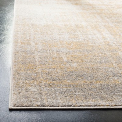 Chic Cream and Gold Synthetic 2'1" x 6' Runner Rug