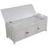 YOOCOZZ MDF Storage Shoe Bench with 3 Shutter-shaped Doors,Removable Cushion and Hidden Storage Space - 4 of 4