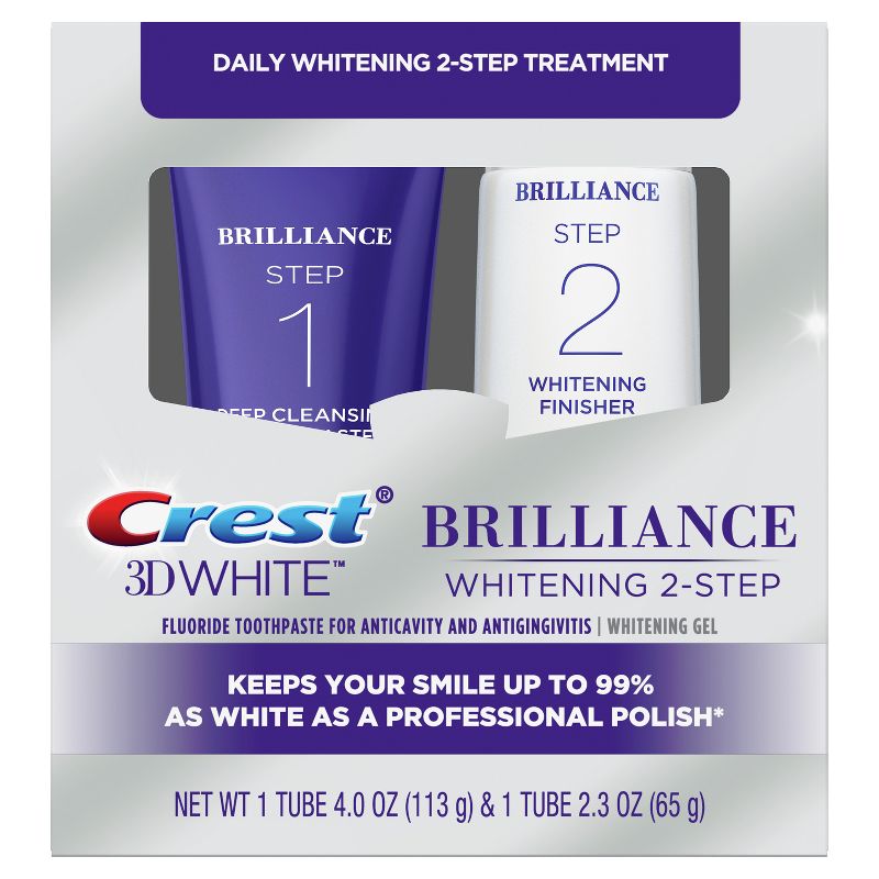 Crest 3D White Brilliance Toothpaste and Whitening Gel System, 4.0oz and 2.3oz, 1 of 11