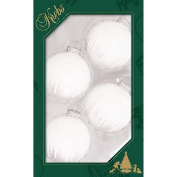 Glass Christmas Tree Ornaments - 67mm/2.625" [4 Pieces] Decorated Balls from Christmas by Krebs Seamless Hanging Holiday Decor
