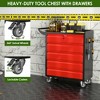 SUXXAN Metal Rolling Tool Storage Cabinet with 5 Drawers, 4 Hooks, Lockable Wheels & Push Handle (Black & Red, Assembly Required) - 4 of 4