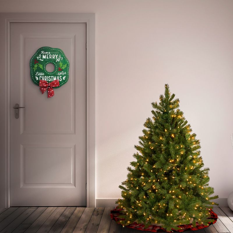 National Tree Company 4.5 ft Pre-Lit 'Feel Real' Artificial Full Downswept Christmas Tree, Green, Douglas Fir, Dual Color LED Lights, PowerConnect, 3 of 8