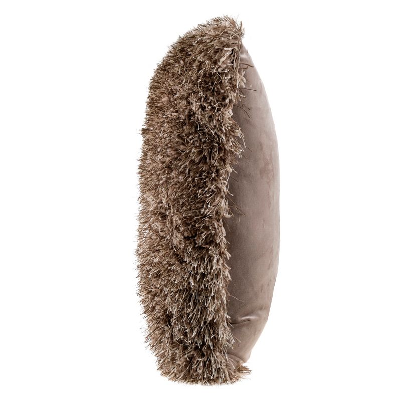 Hastings Home Oversized Luxury Square Plush Floor or Throw Pillow with Faux Fur for Bedroom, Living Room, or Dorm - Mocha, 5 of 7