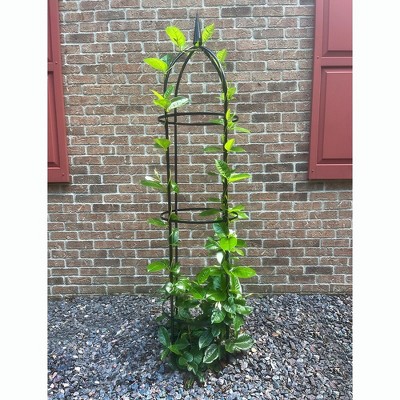 78.5" Black Powder-Coated Steel Garden Obelisk