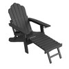 Sonkuki Folding Adirondack Chair with Retractable Ottoman, Fire Pit Patio Chair with Cup Holder Lawn Outdoor Lounge Chair - 2 of 4