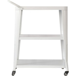 Maliang 3-Tiered Metal Frame, Dining Cart with Swivel Wheels, White - 1 of 4