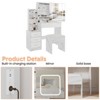 Vanity Desk With Mirror and LED Lights, Makeup Vanity Desk With Sliding Mirror, Power Outlet, Dressing Table With 4 Drawers - 2 of 4