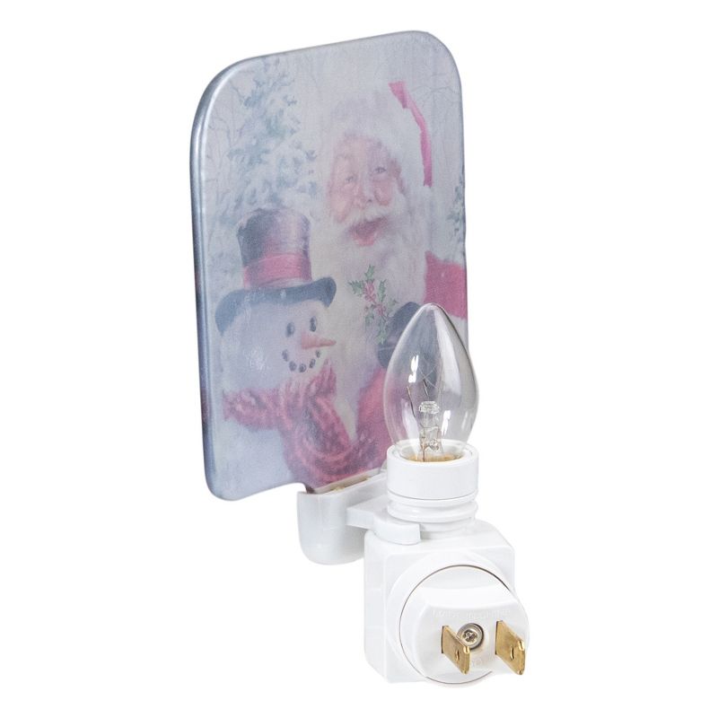 Northlight 4" Red and White Santa and a Snowman Christmas Night Light, 4 of 5