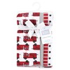 Hudson Baby Infant Boys Cotton Flannel Burp Cloths 4-Pack, Fire Truck, One Size - 2 of 4
