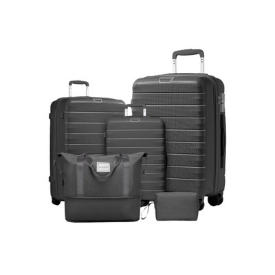 Summit Adventure 5-Piece Grey Hardside Luggage Set With Duffel Bag