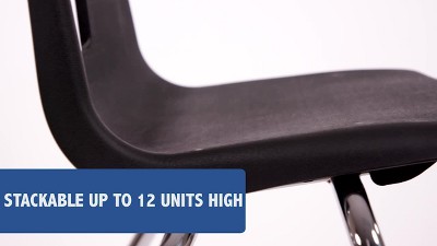 Black Metal and Plastic Armless Stacking School Chair