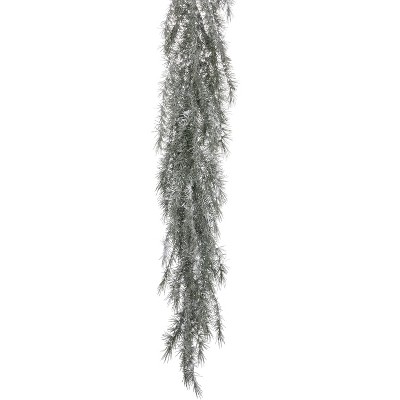 Sullivans Artificial Pine Weeping with Snow Garland 81"L Green