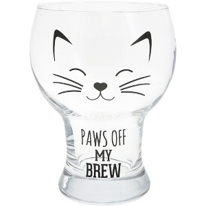Pavilion Gift Company - Paws Off - CAT - 15 oz Pilsner Glass - Portable Drinkware - 1 of 1