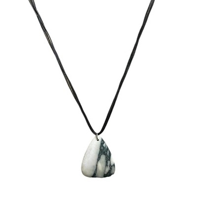 Michelle Marie Boutique's Black & White Agate Triangle Necklace
