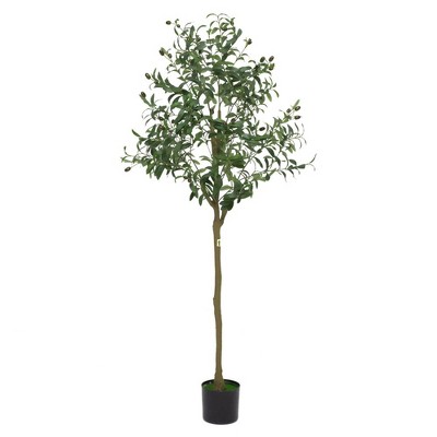 Simulation Tree, Artificial Olive Tree Ornaments, Fake Potted Olive Tree For Modern Home Office Living Room Floor Decor, 5FT