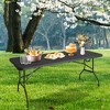 Osparple  Folding Outdoor Dining Table,Rectangle Portable Patio Table with Carrying Handle 4 Chairs - 2 of 4