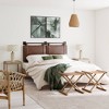 Harlow Headboard Sand Gray Fabric Vintage Brown - Nathan James - 3 of 4