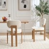 Upholstered Wood Dining Chairs Set of 2,Modern Fabric Padded Seat Kitchen Side Chairs with Rubberwood Frame–The Pop Home - 2 of 4