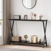 Sofa Tables Narrow Long Behind Couch Table, 2-Tier Industrial Entryway Table, Living Room Console Table, Metal Shelf, for Living Room, Foyer, Hallway - 2 of 4