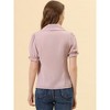 Allegra K Women's Collar Button Front Short Sleeves Work Shirts - 3 of 4