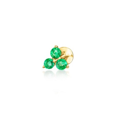 Pure Collection by Ross-Simons Emerald Flat-Back Stud Earrings in 14kt Yellow Gold