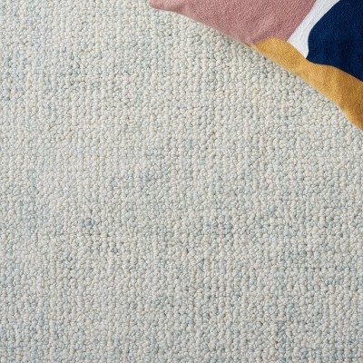 Handmade Light Sage and Ivory Tufted Wool Rug, 4' x 6'