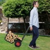 Tangkula Firewood Log Cart Carrier Firewood Cart Wood Hauler with Wear-Resistant and Shockproof Rubber Wheels - 2 of 4