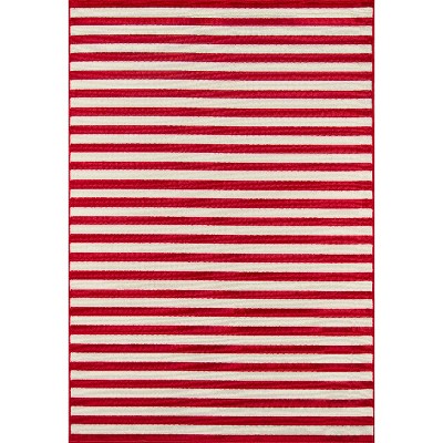 Indoor/Outdoor Stripes Area Rug - Red (9'x13')