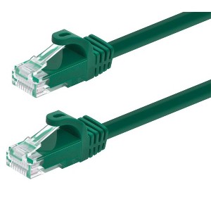 Monoprice Cat6 Ethernet Patch Cable - 100 Feet - Green | Network Internet Cord - RJ45, Stranded, 550Mhz, UTP, Pure Bare Copper Wire, 24AWG - Flexboot - 1 of 4