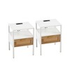NicBex 15.75" Rattan Nightstand with Drawer Modern End Table with Metal Legs Beside Table for Bedroom, Living Room, Study - 2 of 4