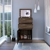 Dresser 43"H, Jewelry Box, Mirror, Single Door Cabinet, Two Drawers, Dark Walnut - 2 of 4