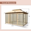 Costway 2-Tier 10'x13' Steel Gazebo Canopy Tent Shelter Patio Garden Outdoor Netting - 3 of 4