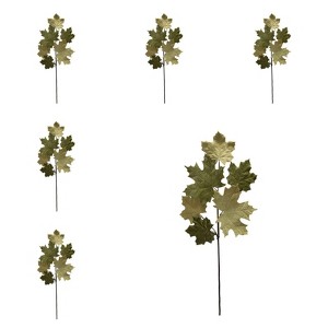 SEVOBAL Party Decorations and Accessories Set of 6 Velvet Maple Leaf Spray 35 Inch for Fall and Thanksgiving Decor, Green, 37"*7.3"*5.1" - 1 of 4