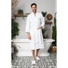 Lotus Linen Waffle Spa Bathrobe for Men - Absorbent, Lightweight Gray Small - 4 of 4