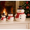 Transpac Dolomite 6.25 in Multicolor Christmas Chubby Snowman Decor Set of 3 Ceramic Decorative Objects - 2 of 3