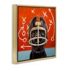 Stupell Industries Dog in Football Helmet Sports Plays Floating Frame Canvas Art, Gold, 25" x 25" - 2 of 4