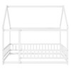 NicBex Twin/Full Size House Bed Frame,Toddler Floor Platform Bed with Roof Frame and Guardrails,Montessori Floor Bed for Kids,Adults,Teens - 2 of 4