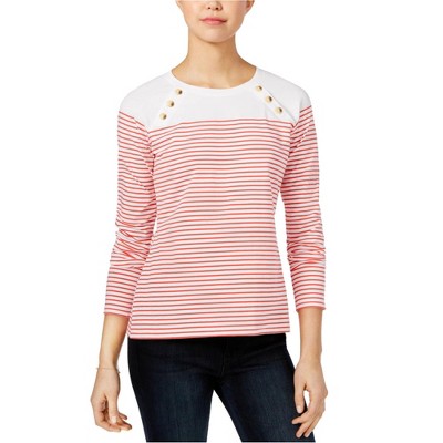 maison Jules Womens Button Embellished T-Shirt