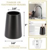 Evideco French Home Goods Elegant Stoneware Bathroom Tumbler & Toothbrush Holder - Flared Shape, 14 oz - 4 of 4