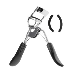 Unique Bargains Women Chrome Flat Handle Eyelash Curler 1 Pc - 1 of 3