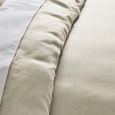 Natural Linen Queen Duvet Cover Set