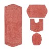 Waterford Collection Tufted Bath Rug, Extra Soft and Absorbent, Non-Slip Bath Mats, Machine Washable bath rugs for Bathroom, 4 Piece Set, Coral - 2 of 4